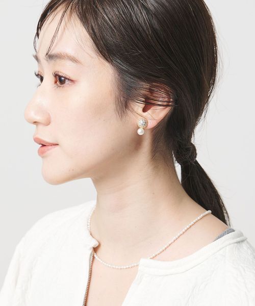 UNITED ARROWS/パヴェボール＆イミテーションパール イヤリング/イヤリング