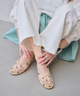 UNITED ARROWS/メッシュ フラワー フラットシューズ/フラットシューズ