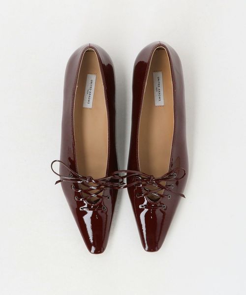 UNITED ARROWS/エナメル レースアップ フラットシューズ/フラットシューズ