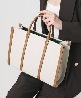 UNITED ARROWS/キャンバスコンビ スクエア トートバッグ/トートバッグ