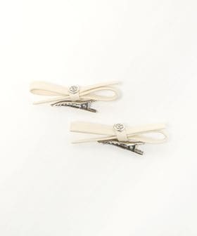 MAISON MICHEL/＜MAISON MICHEL＞Emma BOW クリップ 2SET/ヘアアクセサリー