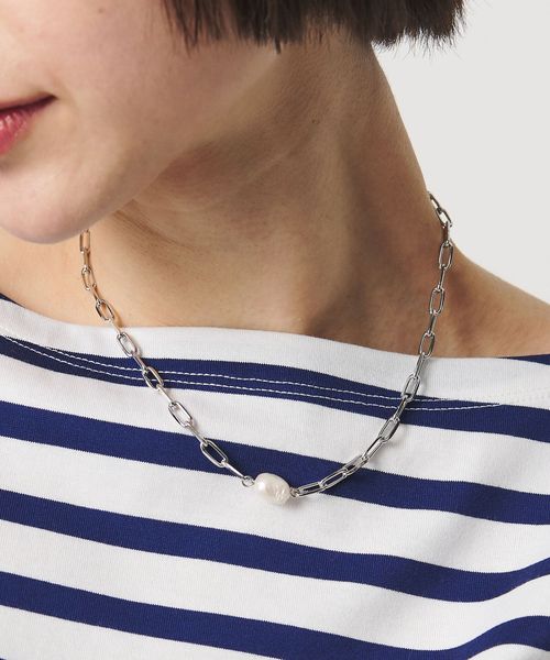 UNITED ARROWS/淡水パール×チェーン ネックレス/ネックレス
