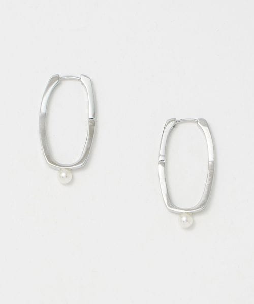 UNITED ARROWS/オーバルフープ&イミテーションパール ピアス/ピアス（両耳用）