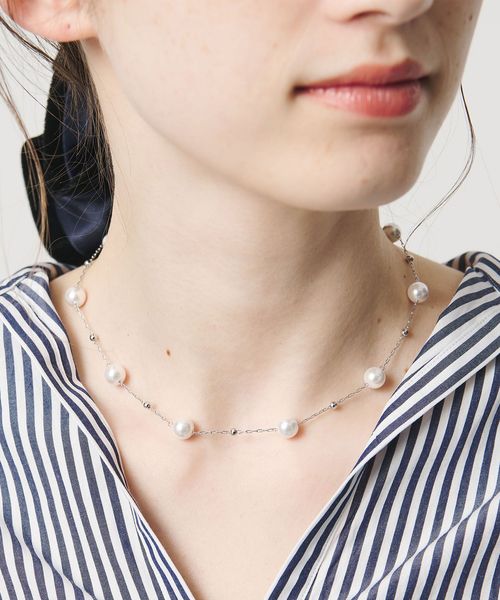 UNITED ARROWS/ステーション イミテーションパール ネックレス/ネックレス