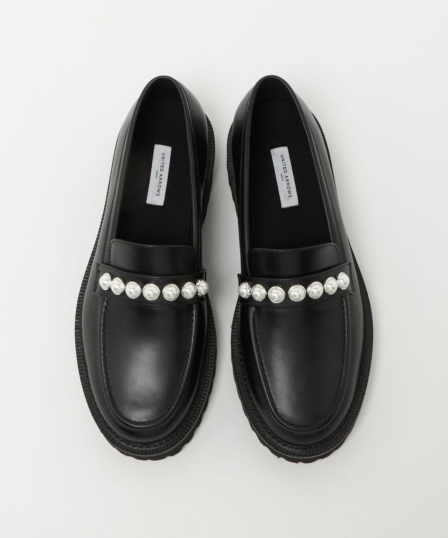 イミテーションパール スタッズ ローファー