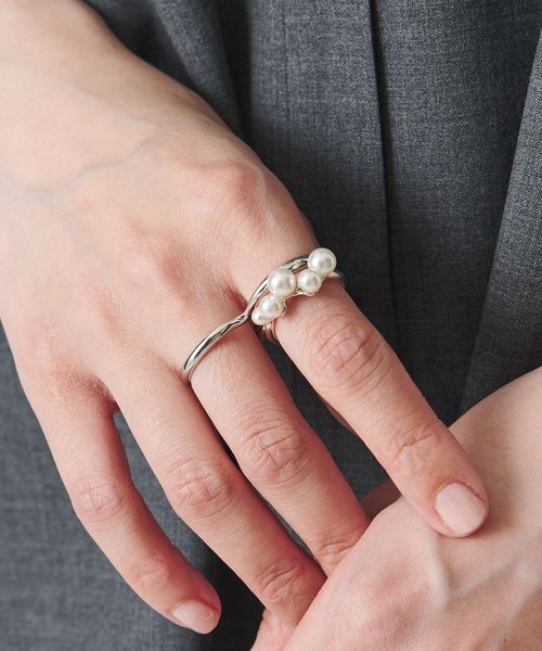 UNITED ARROWS/イミテーションパール ダブルリング/リング