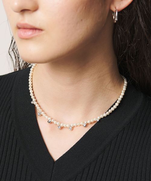 UNITED ARROWS/貝パール&ビジュー ネックレス/ネックレス