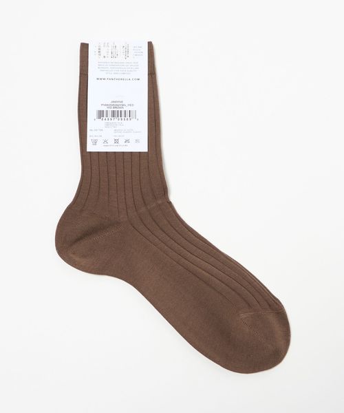 Pantherella/＜Pantherella＞CTN/NY リブ ソックス BROWN/ソックス / 靴下