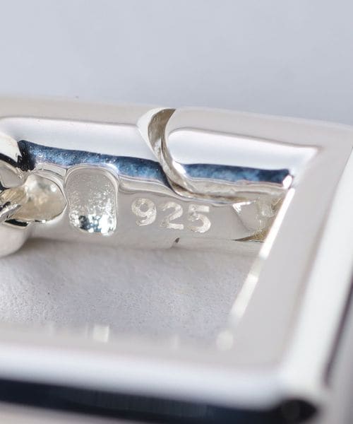BONEE＞SQUARE HOOP EARRINGS SILVER925/ピアス