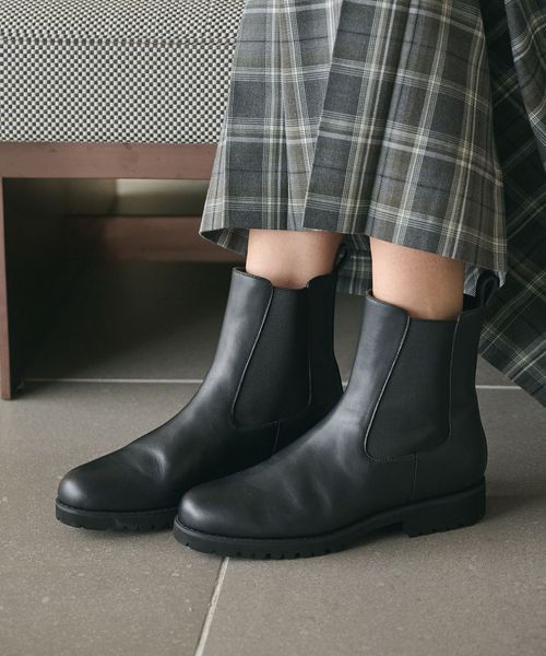 BEAUTY&YOUTH/レザー サイドゴアブーツ/ブーティ / ショートブーツ