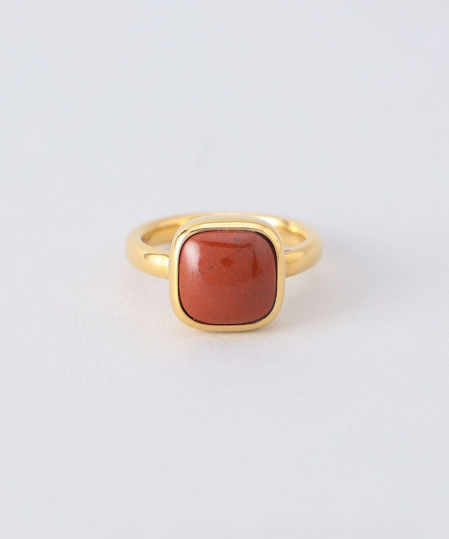 ムーンフェイス/レッドジャスパー　リング Natural Red Jasper Small Stone Ring in Fine Silver Size 5 6