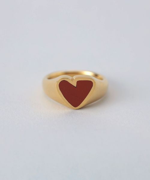 PREEK＞HOW RAW ROUGH HEART RED JASPER STONE RING/リング