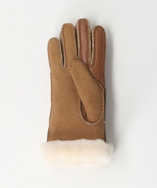 yukacoconut　UGG 手袋茶色 アグ 手袋/グローブ レディース シープスキン エンブロイダー