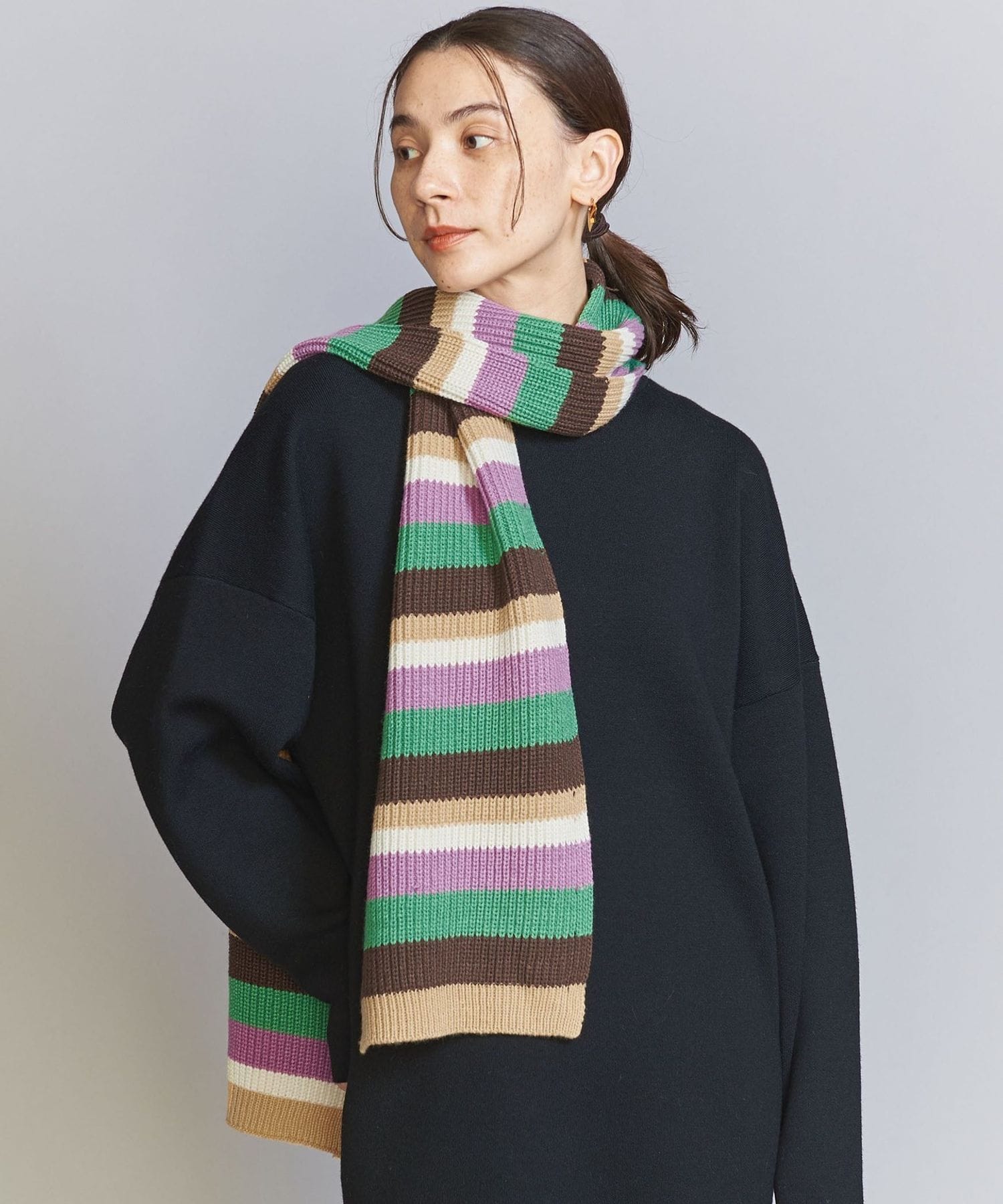 yurika akutsu マフラー モヘアマルチボーダーマフラー　ワンアパ yurika akutsu マフラー yurika akutsu マフラー モヘアマルチボーダー