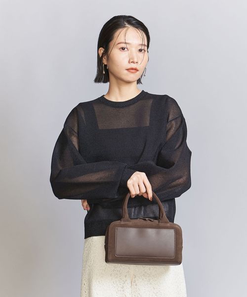 本日のみの価格!新品美品⭐︎UNITED ARROWS 黒 ビーズバック スクエアボストンバッグ