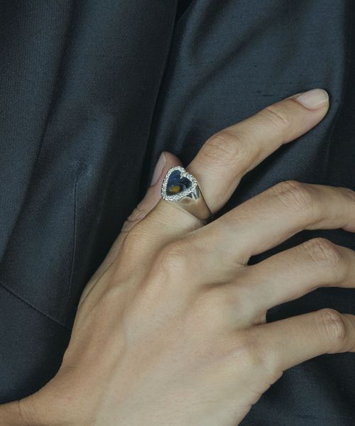 PREEK＞DIAMOND HEART STONE RING SILVER/リング