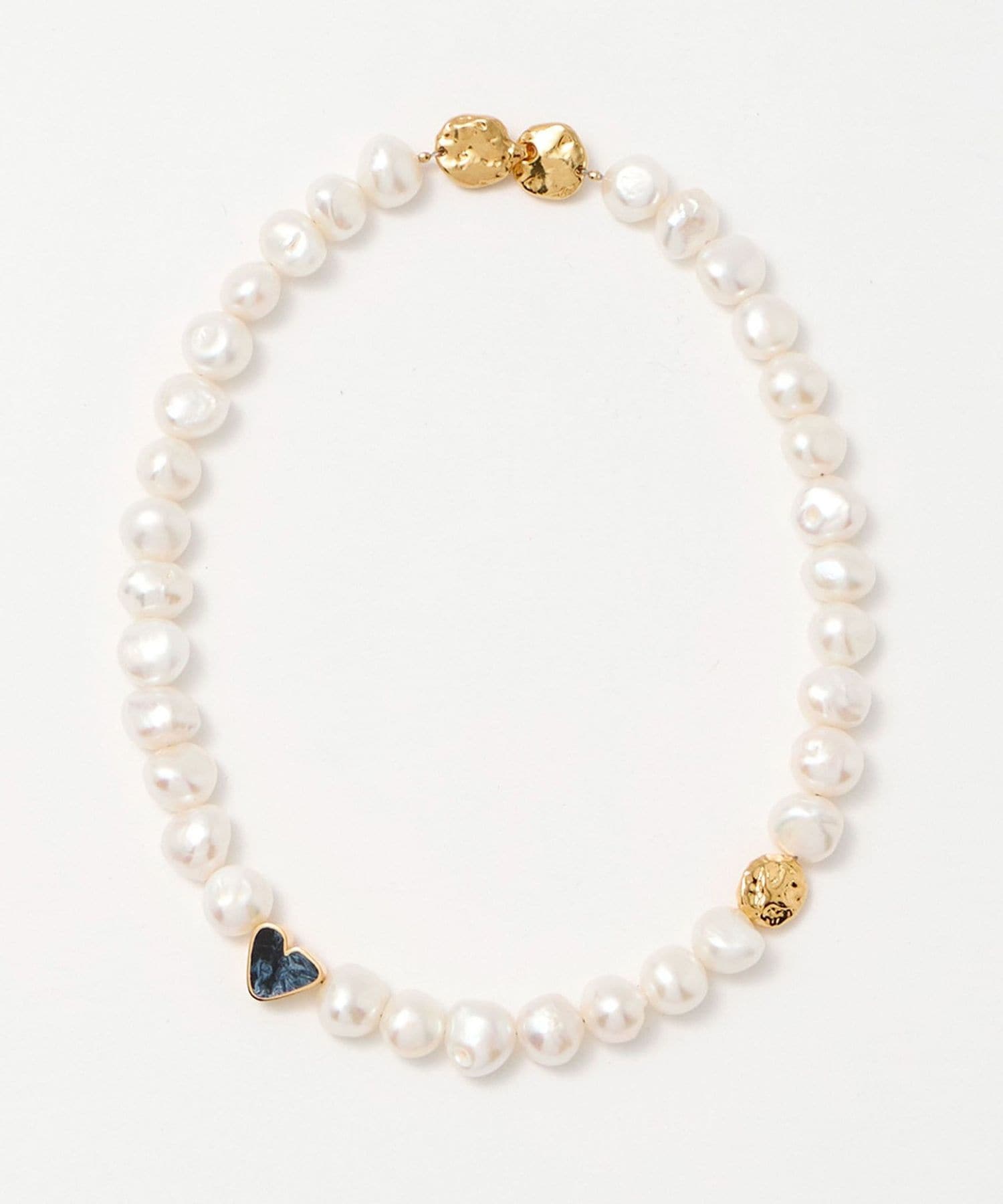 PREEK＞BAROQUE PEARL HEART STONE NECKLACE/ネックレス