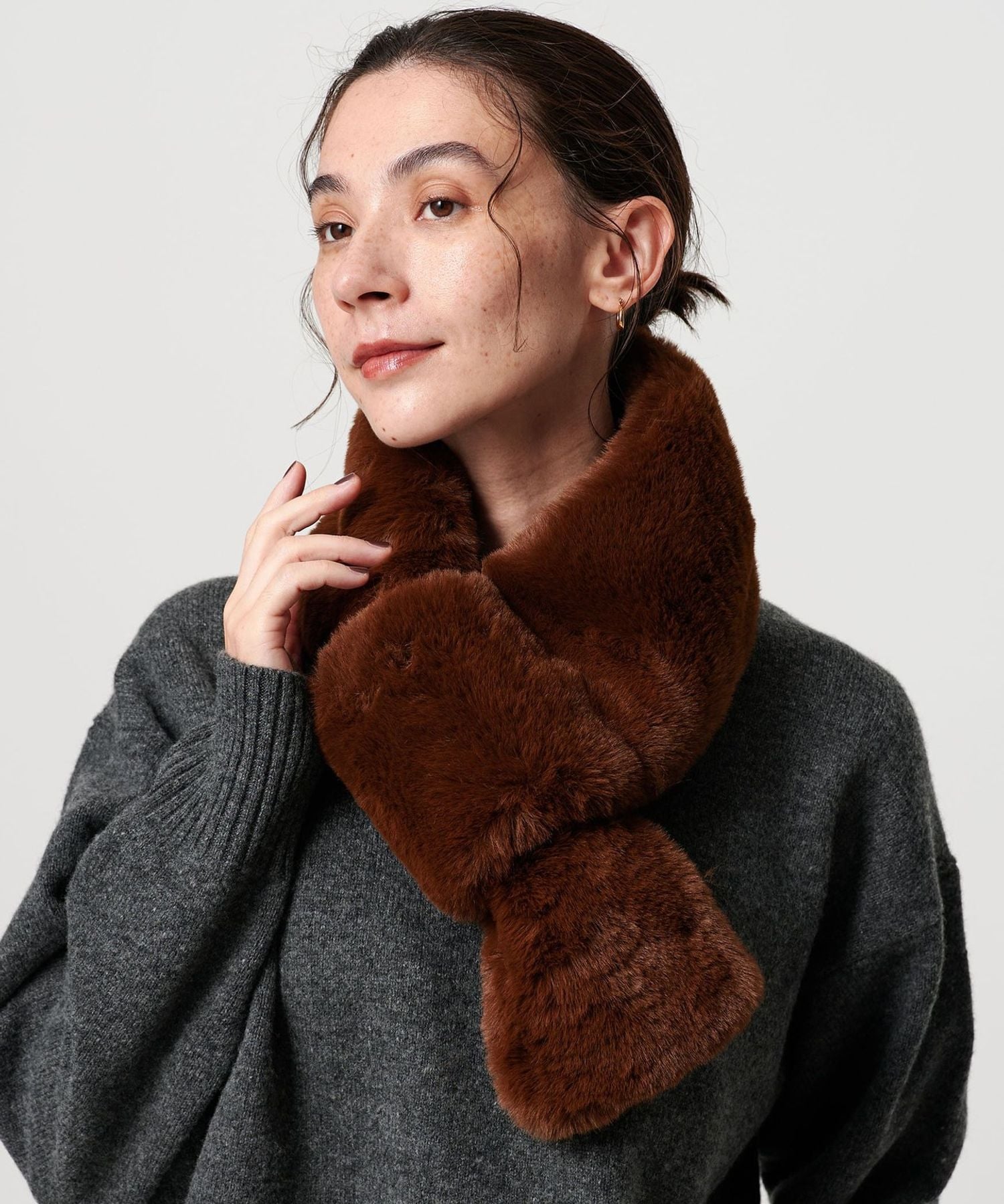 3.1 philip lim ファー　マフラー MUFFLER L (Hunter Green) - ieefar(イーファー) | Official