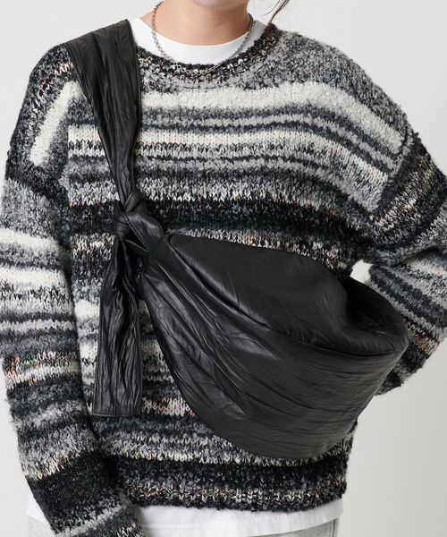 BEAUTY&YOUTH/レザーライク ギャザー ショルダーバッグ/ショルダーバッグ