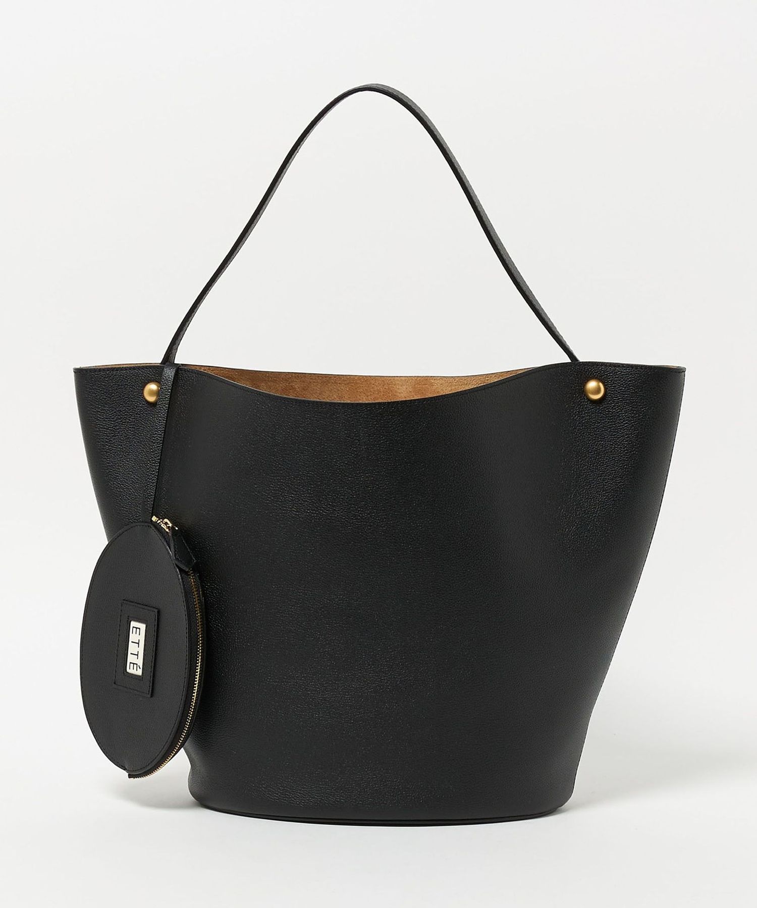 UNITED ARROWS 黒 レザー ショルダーバッグ レザー ジップ ショルダーバッグ ―2WAY―