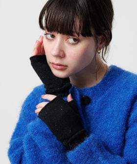 BEAUTY&YOUTH/スパンコール リブ フィンガーレス グローブ/グローブ / 手袋