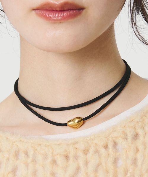 BEAUTY&YOUTH/メタル ユニーク ダブル チョーカー/ネックレス
