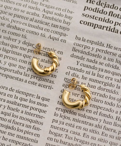 BEAUTY&YOUTH/ロープ×パイプ フープピアス/ピアス（両耳用）