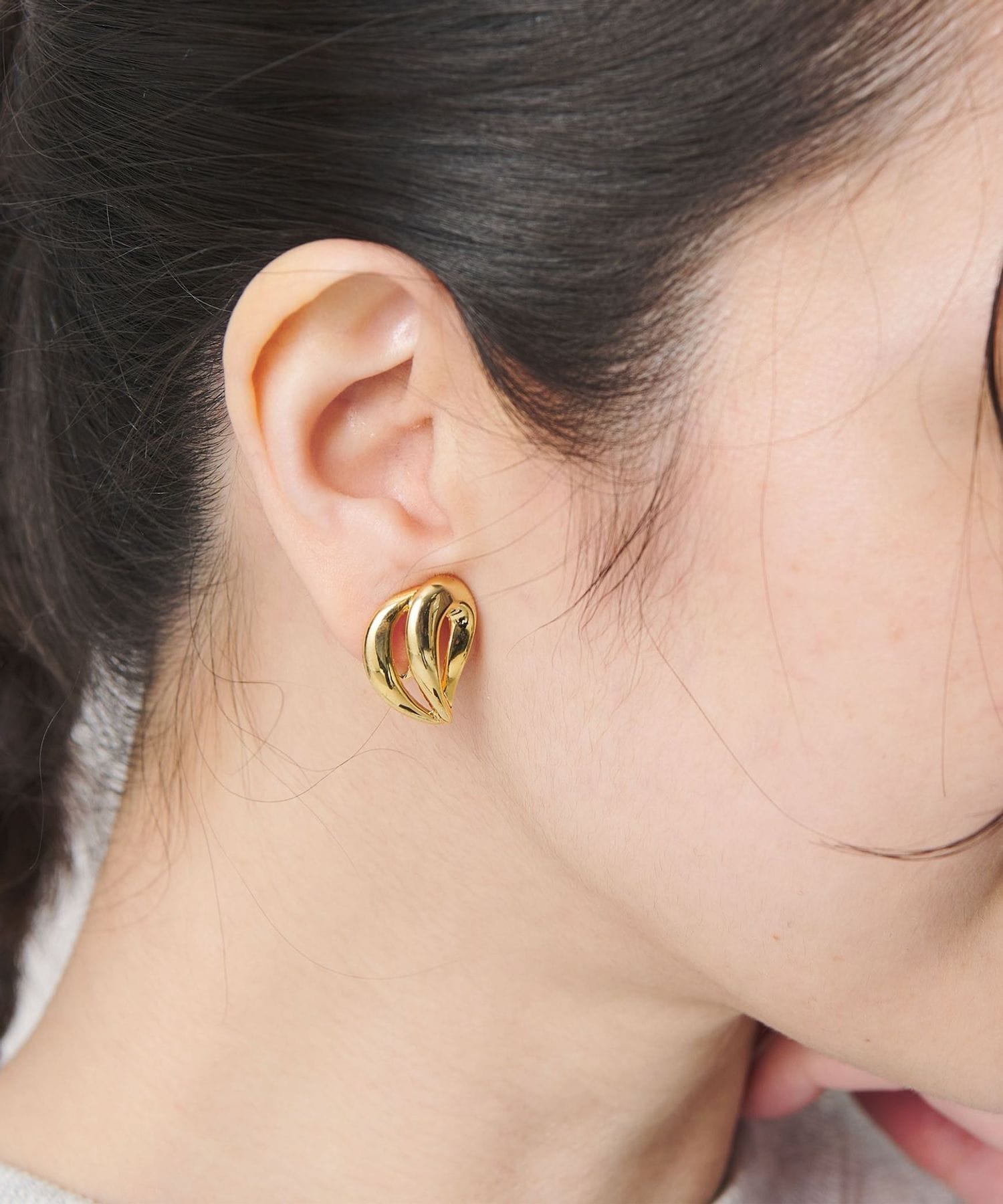 【3for1500】【SOLD】2color♡2連リング イヤリング ゴールド メタル 2ドロップ イヤリング