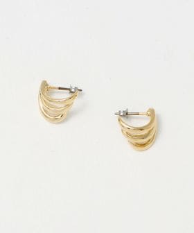 BEAUTY&YOUTH/メタル カーブ 3ライン ピアス/ピアス（両耳用）