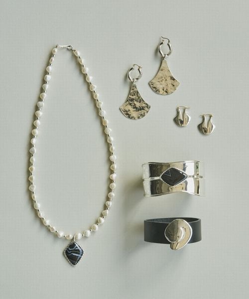 PREEK＞SQUARE STONE PEARL NECKLACE/ネックレス