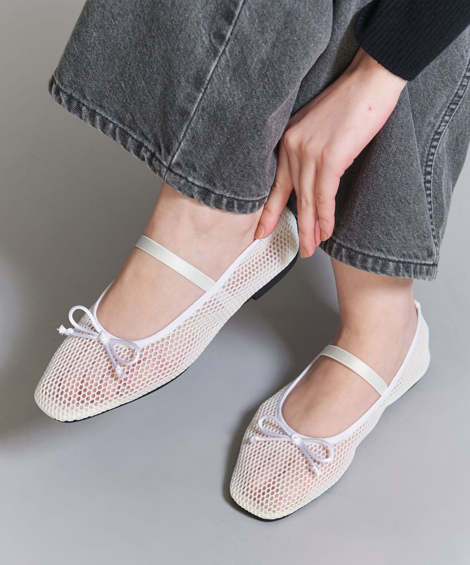 UNITED ARROWS バレエ シューズ (37h) スクエア バレエシューズ