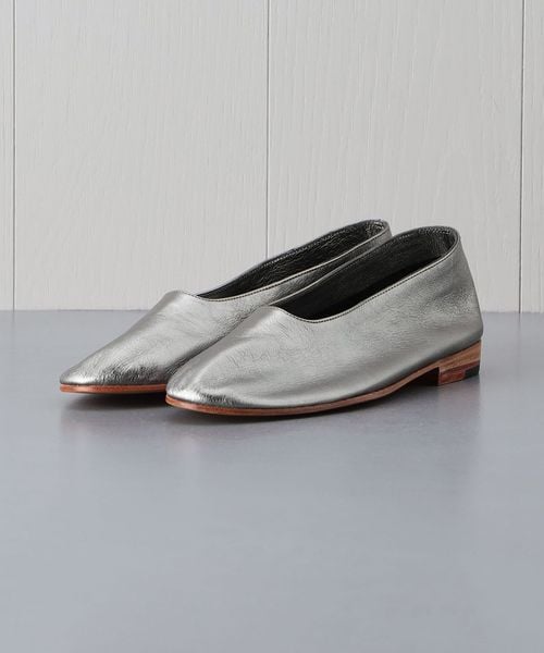 MARTINIANO シルバー　パンプス　フラットシューズ　37 24㎝ BPF01_27_27013501008_4100