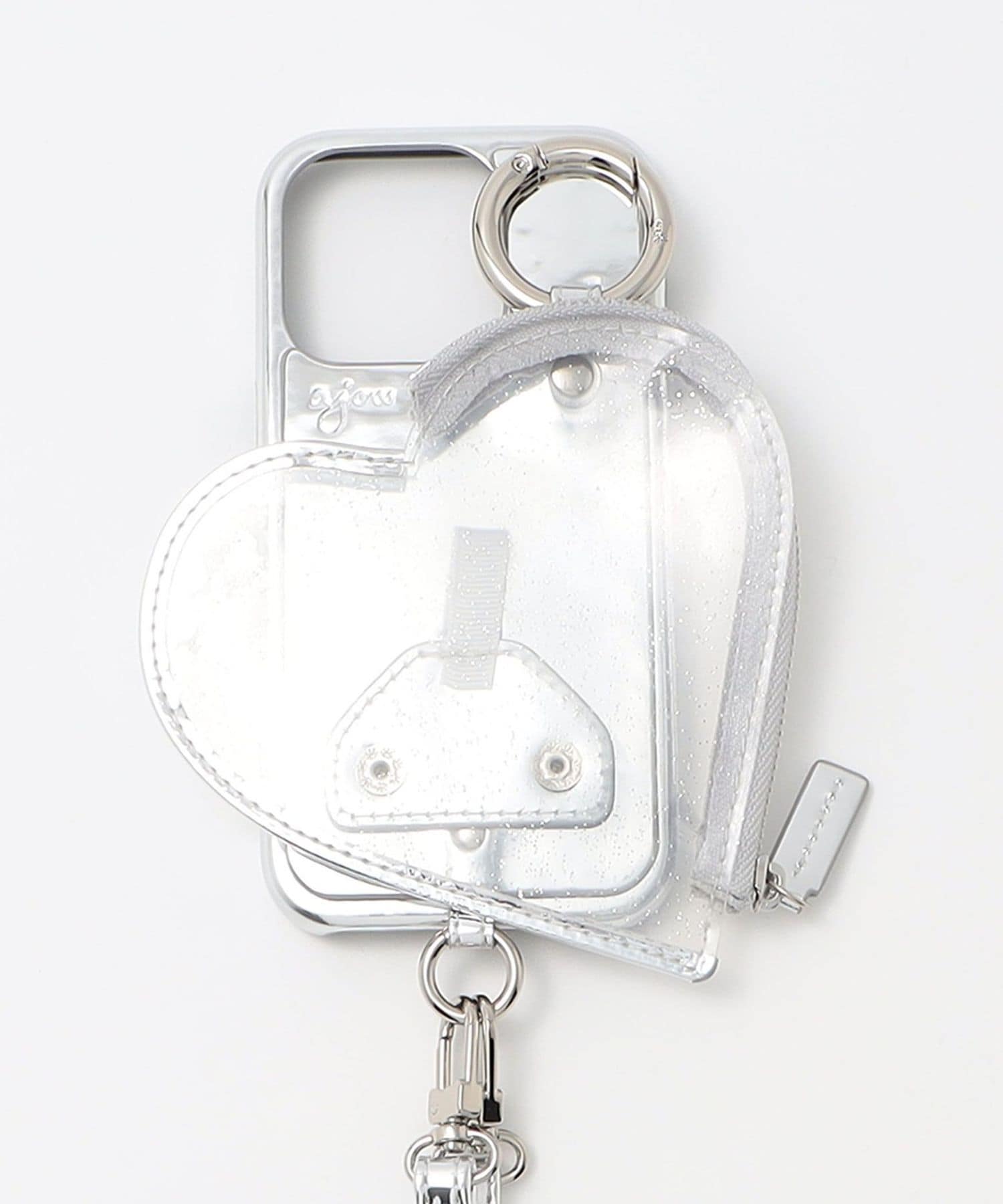 ajew＞PVC HEART PLANET POCKET iPhone15Proケース