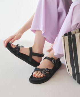 BEAUTY&YOUTH/ダブルクロス ベルト バックストラップ サンダル/サンダル