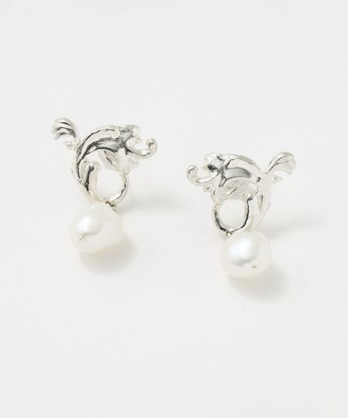 PREEK/＜PREEK＞BAROQUE PEARL LEAF DROP EARRINGS/ピアス/ピアス（両耳用）