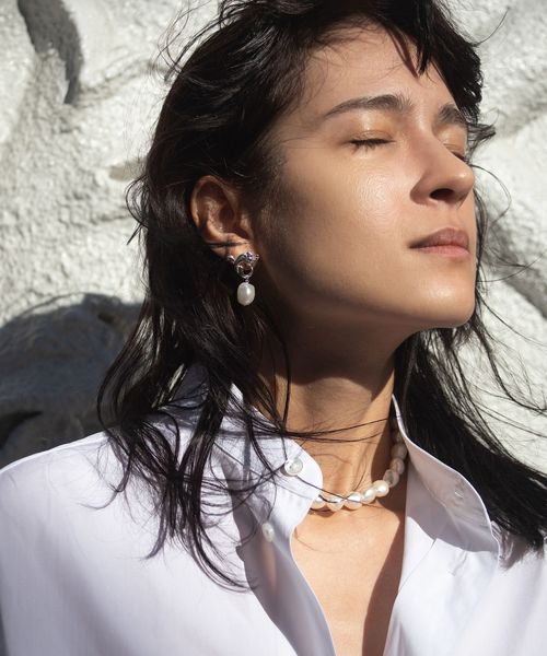 PREEK/＜PREEK＞BAROQUE PEARL LEAF DROP EARRINGS/ピアス/ピアス（両耳用）
