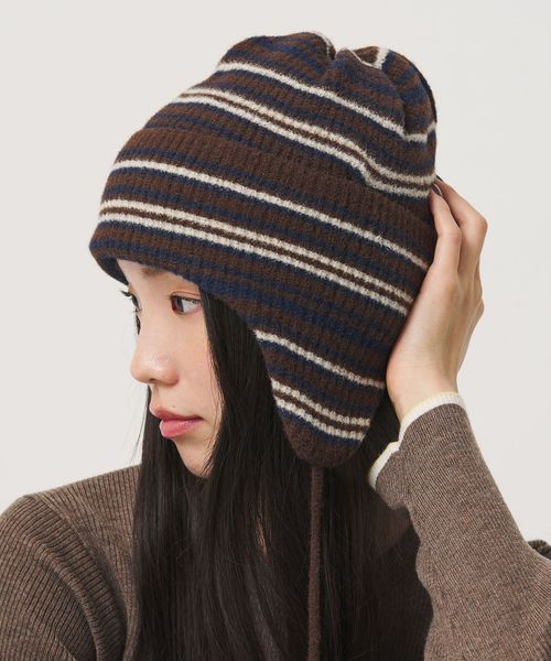 Racal/＜RACAL＞ボーダー イヤー ニットキャップ/ニットキャップ