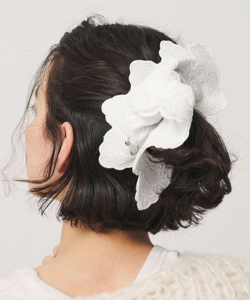 heyep/＜heyep＞ピアス レース シュシュ/ヘアアクセサリー
