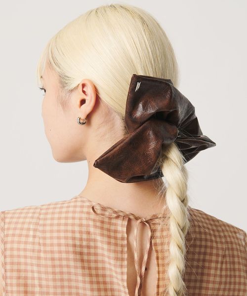 heyep/＜heyep＞レザーライク シュシュ/ヘアアクセサリー