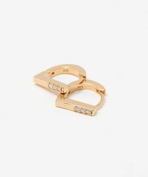 TEN./【別注】＜TEN.＞ジルコニア D ピアス/ゴールドカラー/ピアス（両耳用）