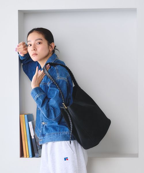 BEAUTY&YOUTH/レザーライク カガリハンドル ショルダーバッグ/ショルダーバッグ