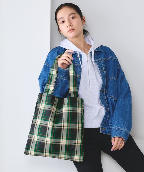 BEAUTY&YOUTH/チェック パッカブル トートバッグ/トートバッグ