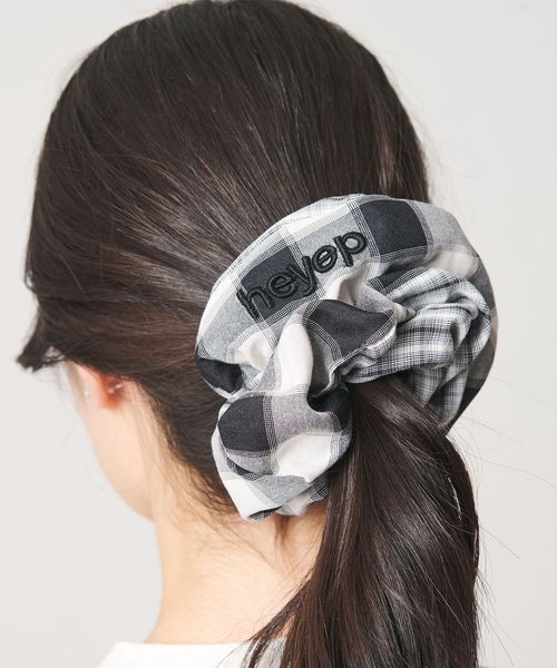 heyep/＜heyep＞ デュアルチェック シュシュ/ヘアアクセサリー