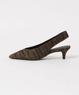 CORSO ROMA, 9/＜CORSO ROMA 9＞ゼブラ ポインテッド バックストラップ ミュール/サンダル