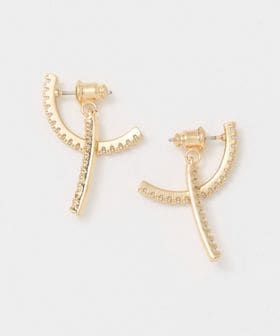 BEAUTY&YOUTH/キュービックジルコニア ユニークライン ピアス/ピアス（両耳用）