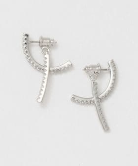 BEAUTY&YOUTH/キュービックジルコニア ユニークライン ピアス/ピアス（両耳用）