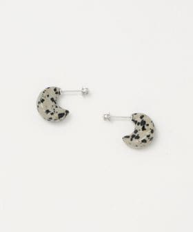 PREEK/＜PREEK＞STONE MOON HOOP EARRINGS/ピアス/ピアス（両耳用）