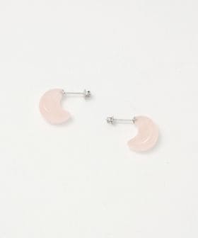 PREEK/＜PREEK＞STONE MOON HOOP EARRINGS/ピアス/ピアス（両耳用）