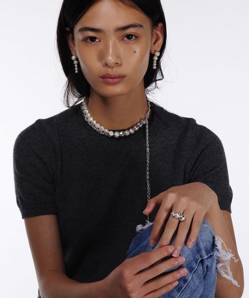 PREEK/＜PREEK＞BAROQUE PEARL TSUBOMI DIP ASYMMETRY NECKLACE/ネックレス/ネックレス