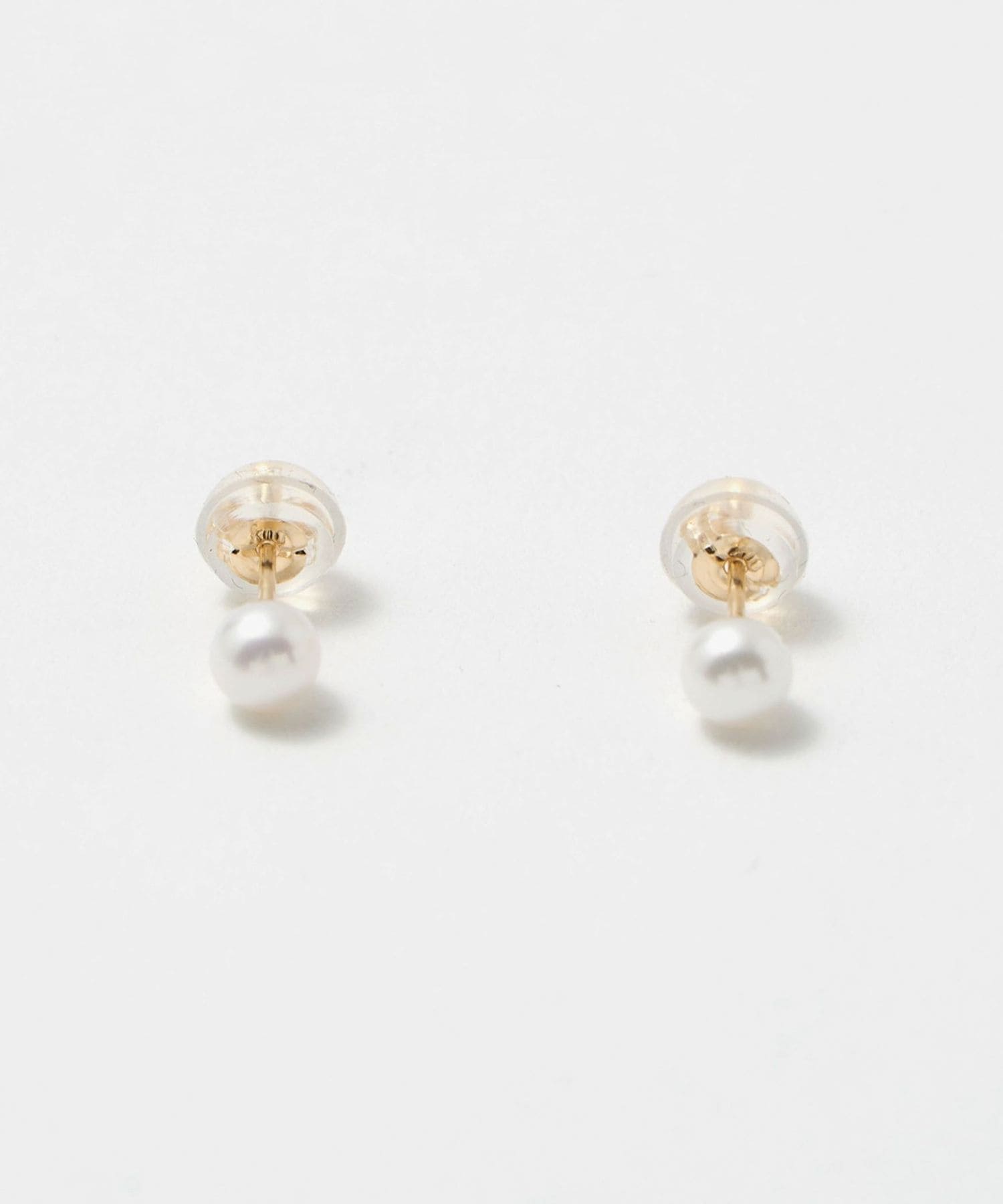 K10 淡水パール ピアス/4mm